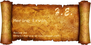 Hering Ervin névjegykártya